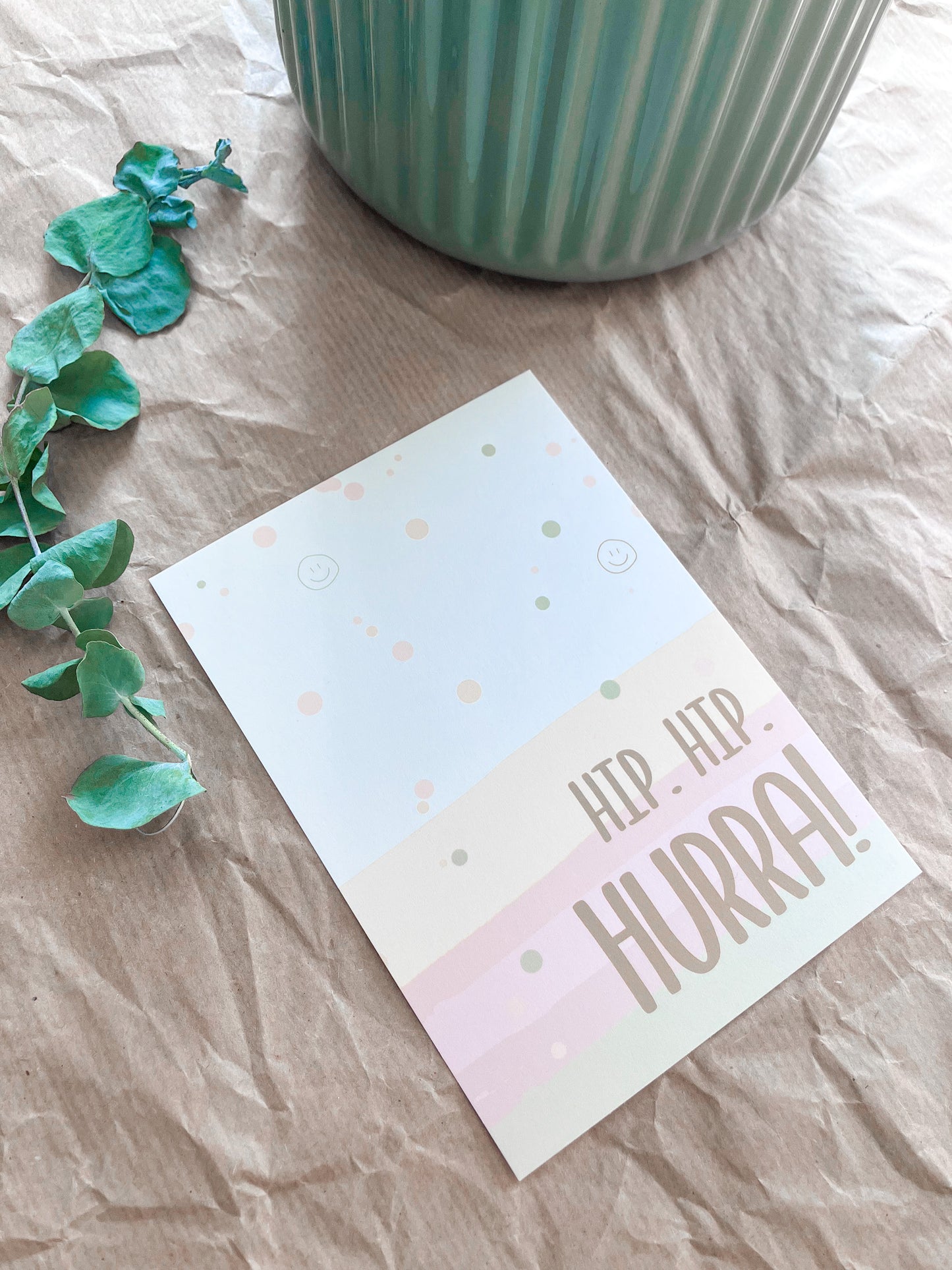 Hip,Hip, Hurra - Postkarte