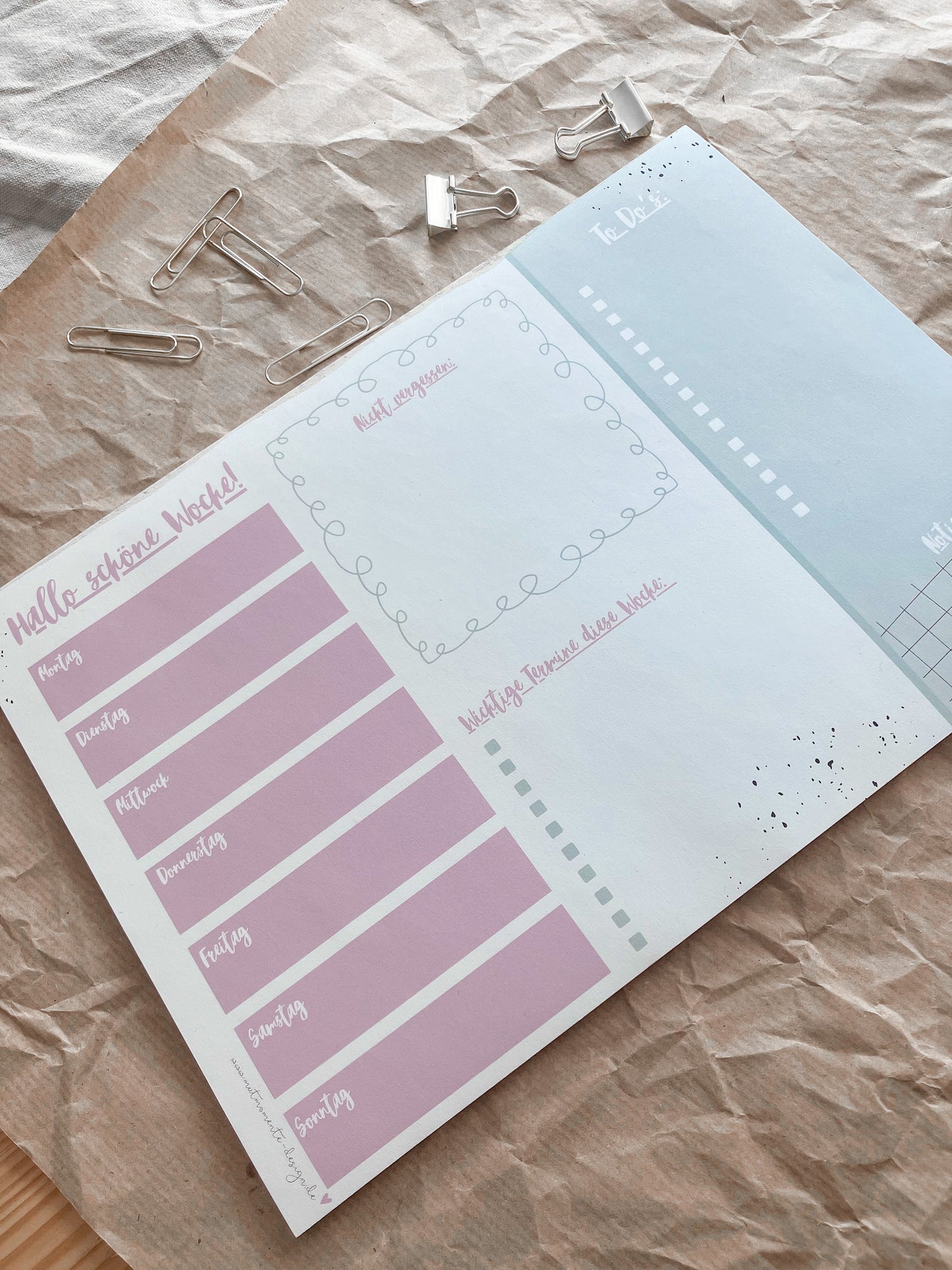 Schreibtischunterlage „Schöne Woche“ – dein klarer Blick für jeden Tag