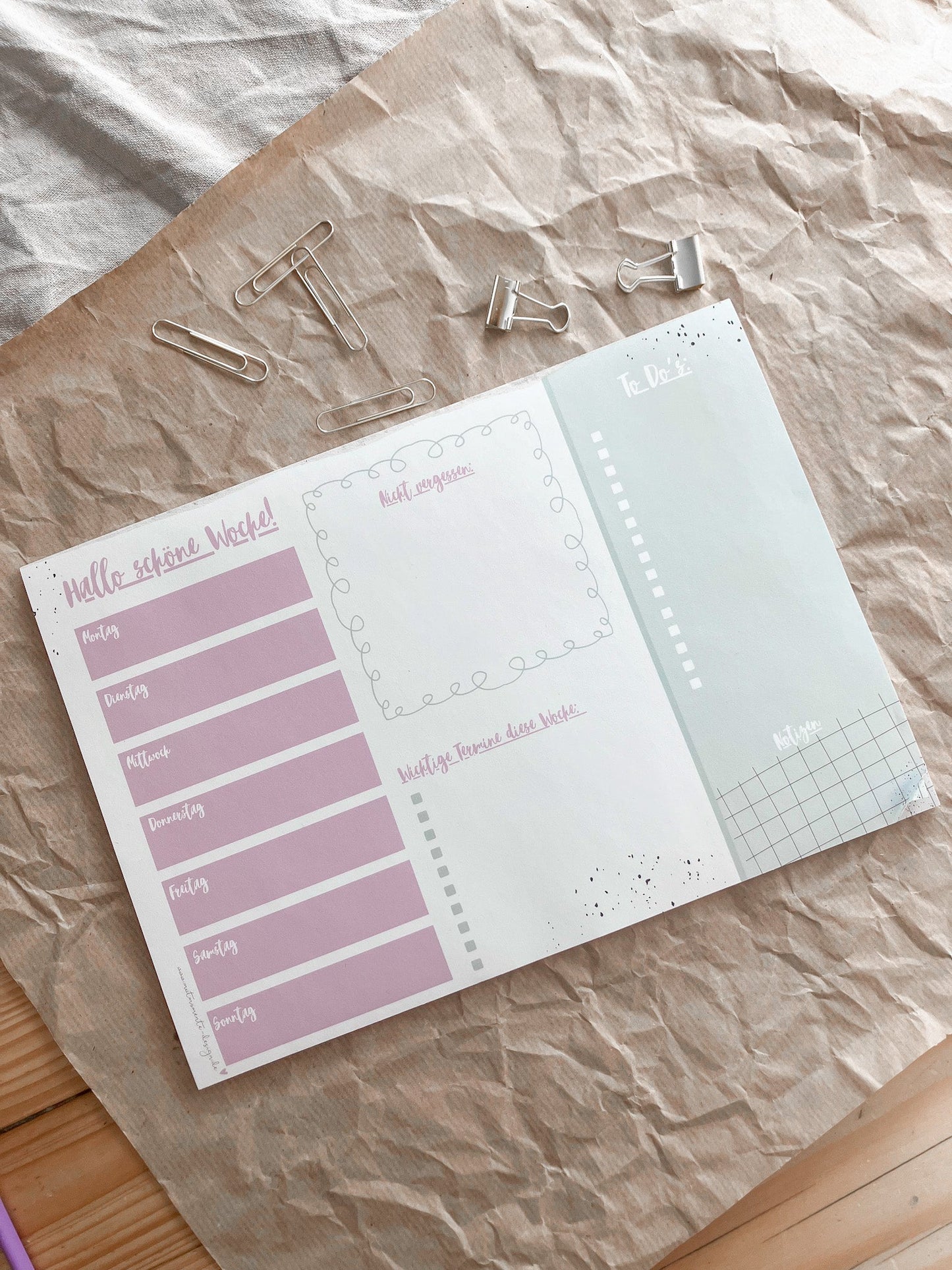 Schreibtischunterlage „Schöne Woche“ – dein klarer Blick für jeden Tag