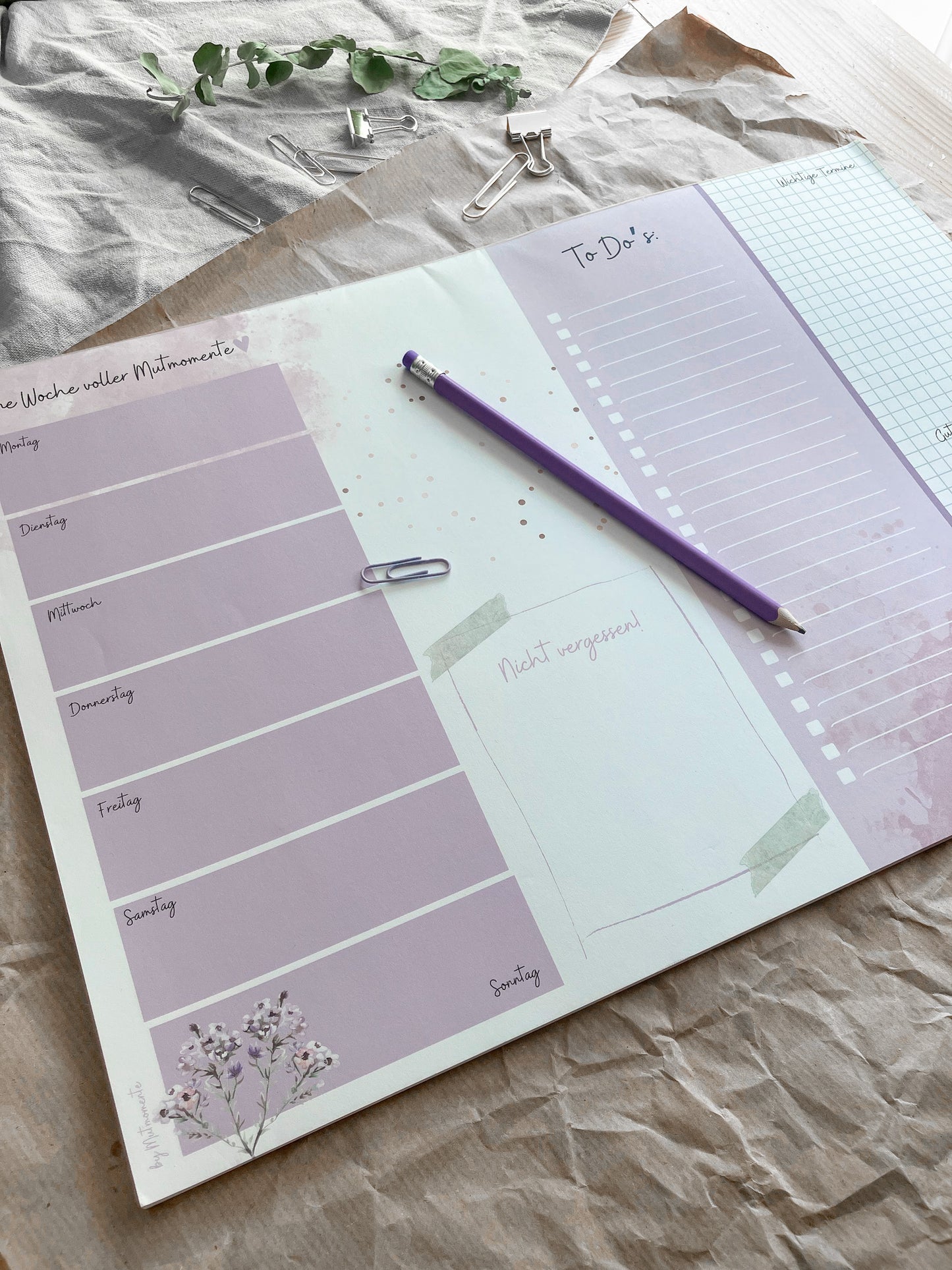 Schreibtischunterlage „Pauline“ – deine Woche in schön