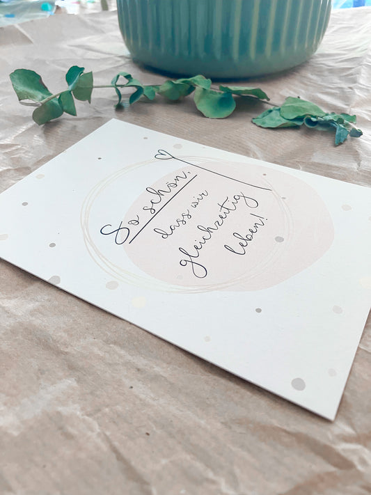 So schön, dass wir gleichzeitig leben! - Postkarte