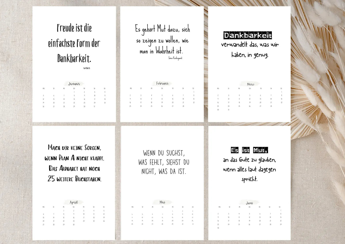 Postkartenkalender 2026 – Jeden Monat ein neuer Mutmoment